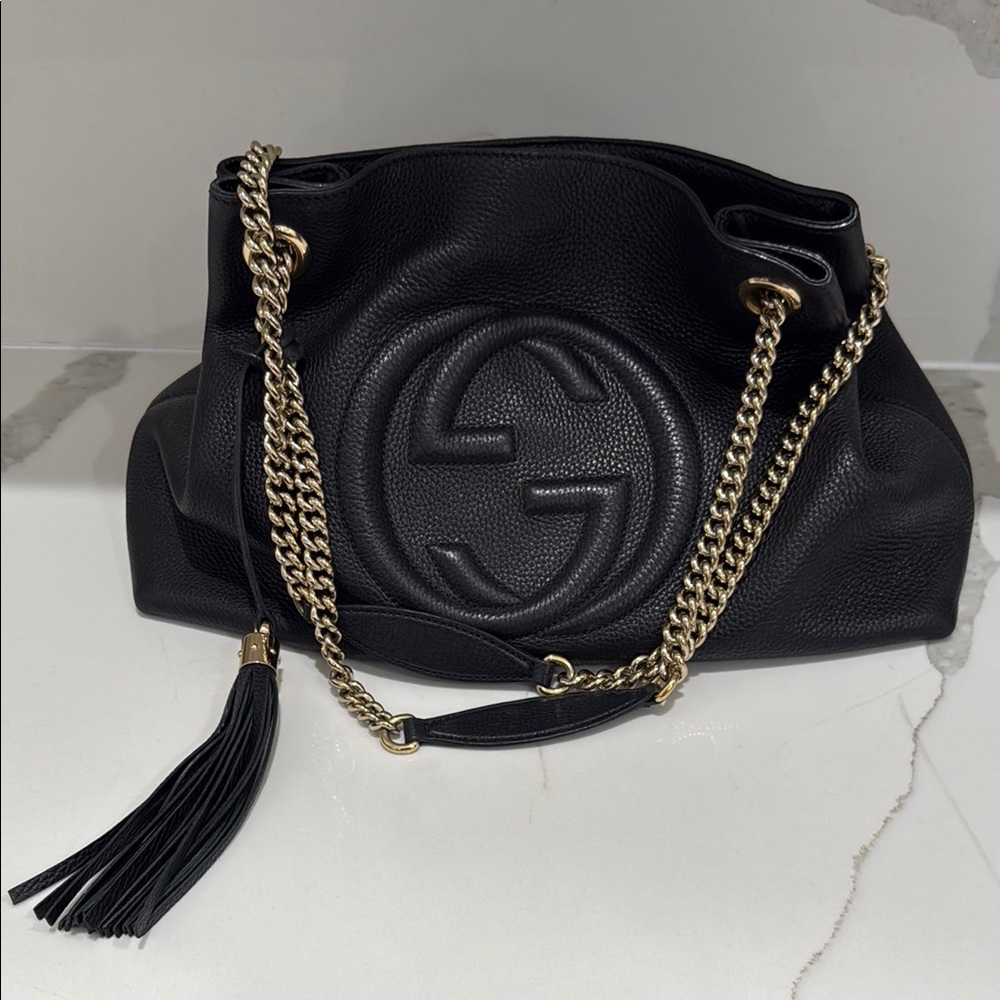 Gucci Black Soho Shoulder Chain Bag